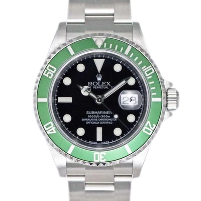Rolex 16610LV Submariner Fecha Negro Verde Verde Sub Kermit #KN046 Foto 1 de 4