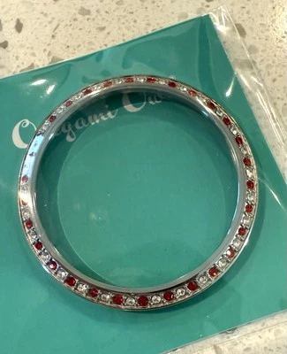 New Origami Owl BZ5008 Large Silver Christmas Twist Face Crystals Rhinestone Red - Image 1 of 3