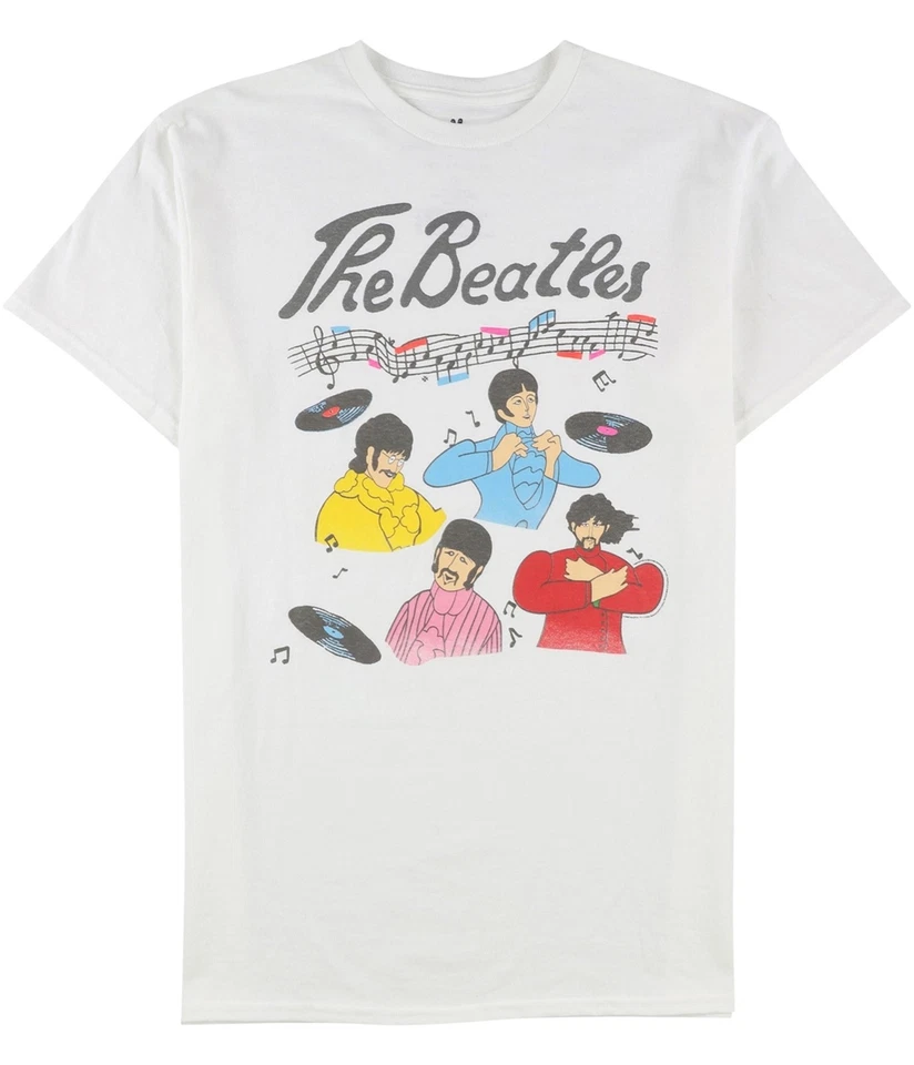 Camiseta gráfica de comida chatarra para hombre The Beatles, blanca, M Foto 1 de 1