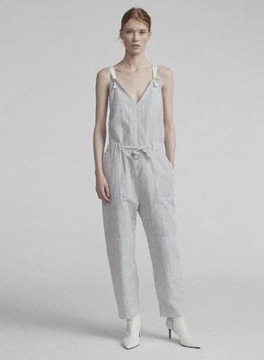 Mono Rag & Bone Ellen a Rayas Lino Mezcla Algodón Cinturón Talla XS 2/4 Foto 1 de 4