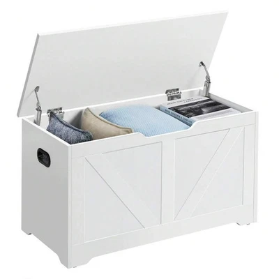 Storage Ottoman Chest Toy Box Bedding Blanket Box Large Wooden Stool Bench - Image 1 of 4