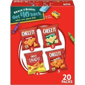 Cheez-It Variety Pack Cheese Crackers, Baked Snack Crackers, 20 Count - Picture 1 of 8
