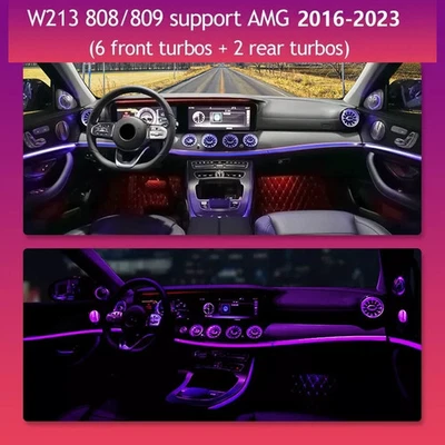 Luz de ambiente 8 piezas ventilación de CA para Mercedes Benz Clase E W213 E300 E63S 2016-2023 Foto 1 de 4