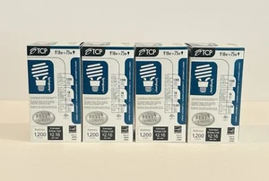 Lot of 4 TCP SpringLamp Fluorescent Light Bulbs 18W=75W 1200 Lumens 2700K E26 - Picture 1 of 9