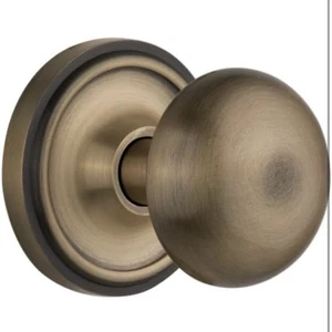 Nostalgic Warehouse Classic Rosette with New York Round Door Knob Privacy - Picture 1 of 3