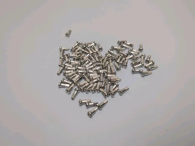 DT Swiss 2.0 x 12mm 14GA Silver Brass Spoke Nipples - Qty100 - Image 1 of 3