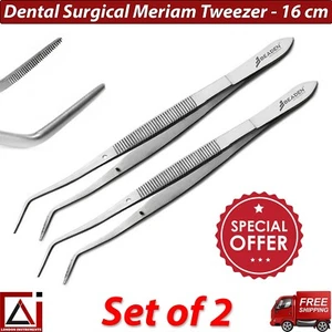 Alicates dentales quirúrgicos Meriam fórceps de algodón para pulgar pinzas tejido alicates de aderezo X2 - Imagen 1 de 7