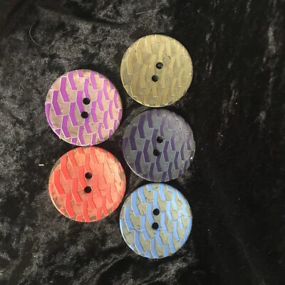 Large Italian Coconut Shell Chevron Buttons 51mm 5 Colours SEHLBACH & WHITING - Image 1 of 2