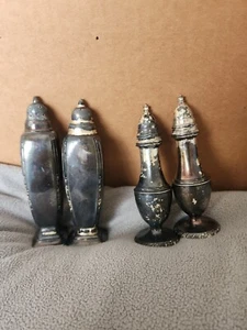 💥vintage sterling silver💥salt and pepper shakers💥2 sets - Picture 1 of 4