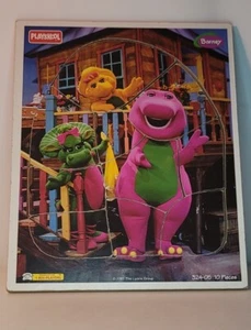 1997 Playskool Barney Frame Tray Puzzle 10 Pieces - Picture 1 of 7