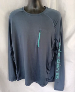 Silver Bait Mens Activewear Long SleeveTee XL Zipper Pocket - Picture 1 of 8