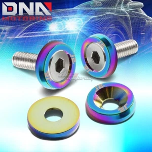 J2 10PC NEO CHROME ALUMINUM FRONT/REAR FENDER/ENGINE/BUMPER/BRACKET WASHER KIT - Foto 1 di 5