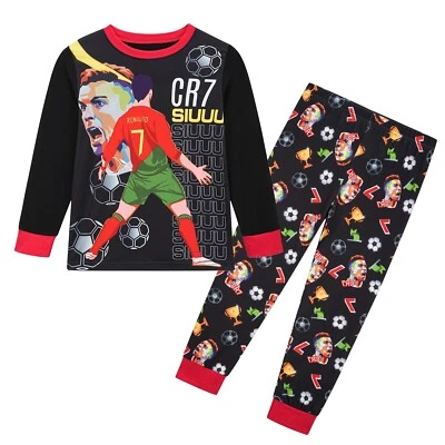 Conjunto de pijama de fútbol para niños CR7 Cristiano Ronaldo para niños ropa de dormir para niños ropa de dormir de regalo Foto 1 de 4