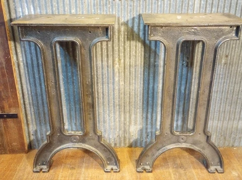 Pair of  Art Deco Cast Iron Machine Legs  33 1/2" T x  19 3/4" W Cover