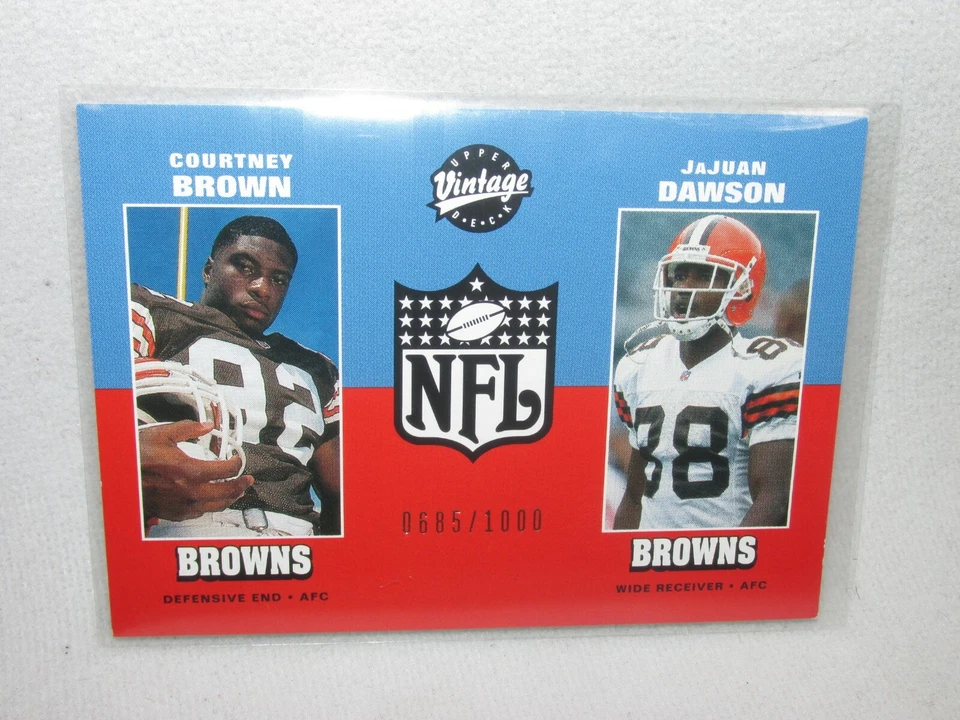 2000 Upper Deck Vintage Preview * Courtney Brown/JaJuan Dawson * 685/1000 - Image 1 of 4