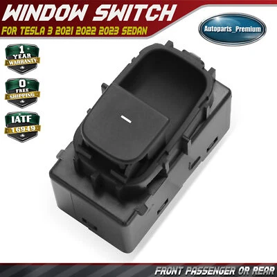 Interruptor de ventana eléctrica de pasajero delantero o trasero para Tesla 3 2017-2023 Y 2020-2023 Foto 1 de 4