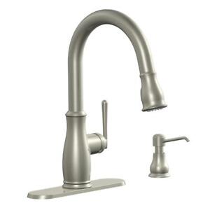 NEW!! GLACIER BAY Kagan Single-Handle Pull-Down Sprayer Kitchen Faucet 