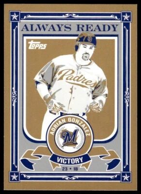 2009 Topps Updates & Highlights Propaganda Adrian Gonzalez R15 San Diego Padres - Image 1 of 2