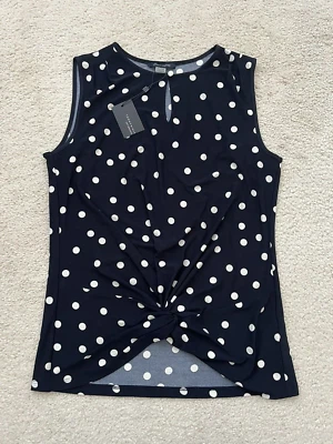 Blusa sin mangas TOMMY HILFIGER talla XS lunares azul marino nueva con etiquetas Foto 1 de 4