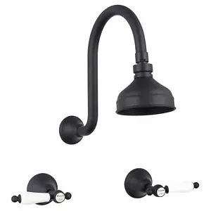Mondella Maestro Black Shower Head Lever Handle Set Colonial Traditional 9L/min - Picture 1 of 3