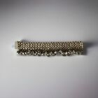 Antique  filigree silver Tone  anklet bracelet w/ rattles