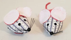 2 Vintage 60s Inarco MOUSE Ornaments Japan 3" - Picture 1 of 6