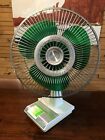 Ventilateur électrique oscillant vintage Sears 12" 3 vitesses vert air 80s 154C 453.80180