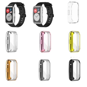 Full Coverage Protective Watch Case TPU Bumper Cover Shell for Huawei Watch Fit - Zdjęcie 1 z 21