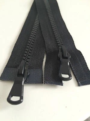 2-Wege Reißverschluss Kunststoff grob teilbar schwarz 60 65 70 75 80 85 90 95 cm - Bild 1 von 2