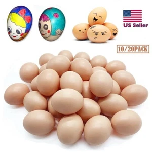 20×Fake Dummy Eggs Hen Chicken Joke Prank Plastic Egg Easter Decor Kids painting - Picture 1 of 16