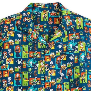 Disney PIXAR Camp Hawaiian SHIRT Toy Story Nemo UP Cars Incredibles Mens L - Picture 1 of 6