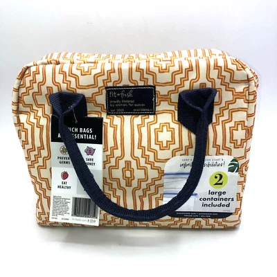 Bolsa de almuerzo Fit+Fresh aislada nueva con etiquetas con 2 contenedores con tapas Foto 1 de 4