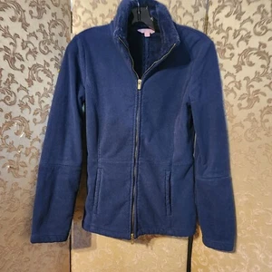 Lilly Pulitzer Blue Fleece Zip Up Jacket Size Extra Small XS - Picture 1 of 6