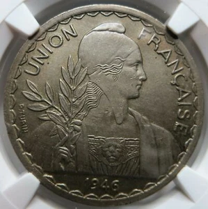 FRANCE INDO-CHINA 1 PIASTRE 1946 NGC MS 63 UNC Vietnam Cambodia Nickel Liberty - Picture 1 of 3