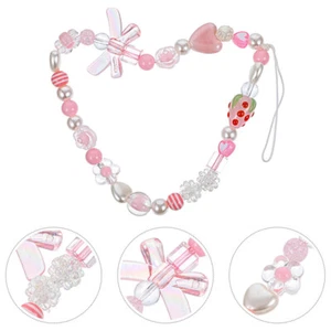 2 Pcs Mobile Phone Straps Beads Charms Bow Beaded Lanyard Cellphone - Zdjęcie 1 z 12