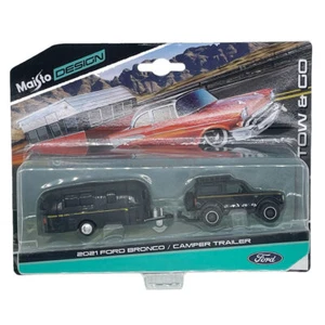 Modellino auto 1:64 Ford Bronco con camper camper giocattolo lega di zinco auto giocattolo - Foto 1 di 2