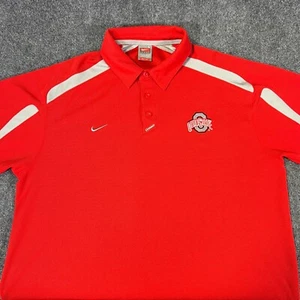 Camisa polo vintage Nike Team FitDry para hombre Ohio State Buckeyes roja SS talla L - Imagen 1 de 15