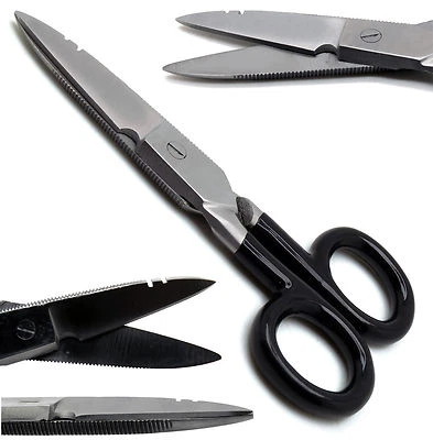 PREMIUM INSTRUMENTS Electrician Black Scissors 5.25" Cutting Stripping Wires Repair Universal Tools