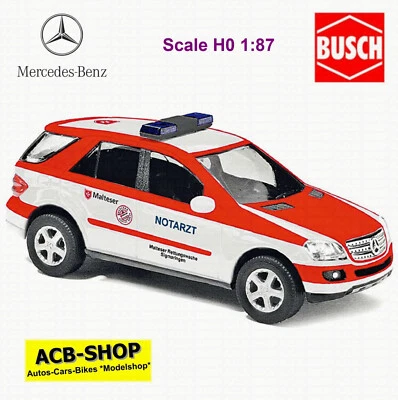 Mercedes Benz Classe M W164 Maltese Ambulanza Sigmaringen 1:87 Busch 49811 - Immagine 1 di 2