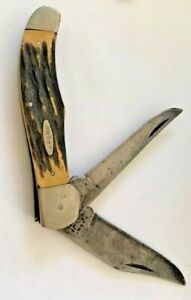 Vintage KaBar 1184 USA Two Blade Pocket Knife 4 1/4" Blade