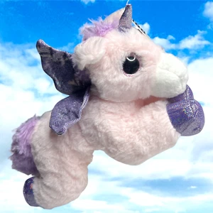 NEW Flying Unicorn Wings Plush Stuffed Animal Soft Toy Pink Iridescent Lovey - Picture 1 of 12