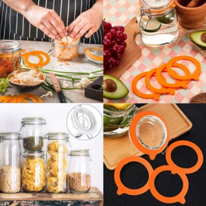 US 24-48 Pcs Silicone Jar Gasket Airtight Rubber Seals Rings For Mason Jar Lids - Picture 1 of 18