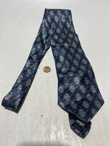Puritanischblau + schwarz Diamanten & Ovale Herren-Krawatte 57"" lang x 3,75"" breit - Bild 1 von 5