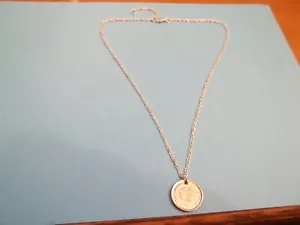 TEN (10) CENTS COIN - HONG KONG - SILVER PENDANT NECKLACE - 1937 - 87th BIRTHDAY - Picture 1 of 10