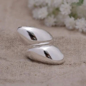 Twisted Ring-großer Ring-breite Ringe-Ring Silber Farben-verstellbare Ringe-Chun - Bild 1 von 4