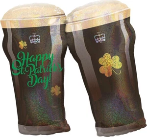 ST PATRICK'S DAY BALLOON 28"/71cm ST PATRICK'S DAY! GUINNESS HOLOGRAPHIC BALLOON - Picture 1 of 6