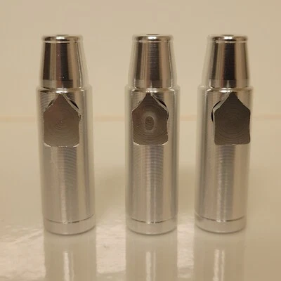 3 Pcs Silver Portable 2” Anodized Aluminum Bullet Style For Spice and Sweetener - Image 1 of 2