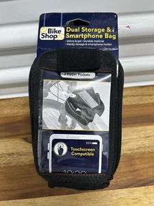 Bike Shop Smartphone Cooler Frame Bag 2 Zipper Pockets Black Storage Dual Sided - Picture 1 of 1