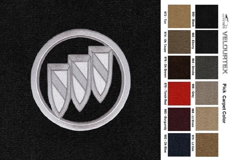 Lloyd Mats Velourtex Buick Rendezvous Shield Logo Front Floor Mats (2002-2007)  - Imagem 1 de 4