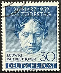 Germany W. Berlin, 30 pf, 125 Birth Anniv Beethoven, Scott 9N80, Michel 87, Used - Picture 1 of 2